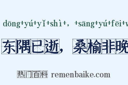 东隅已逝，桑榆非晚是什么意思的图片